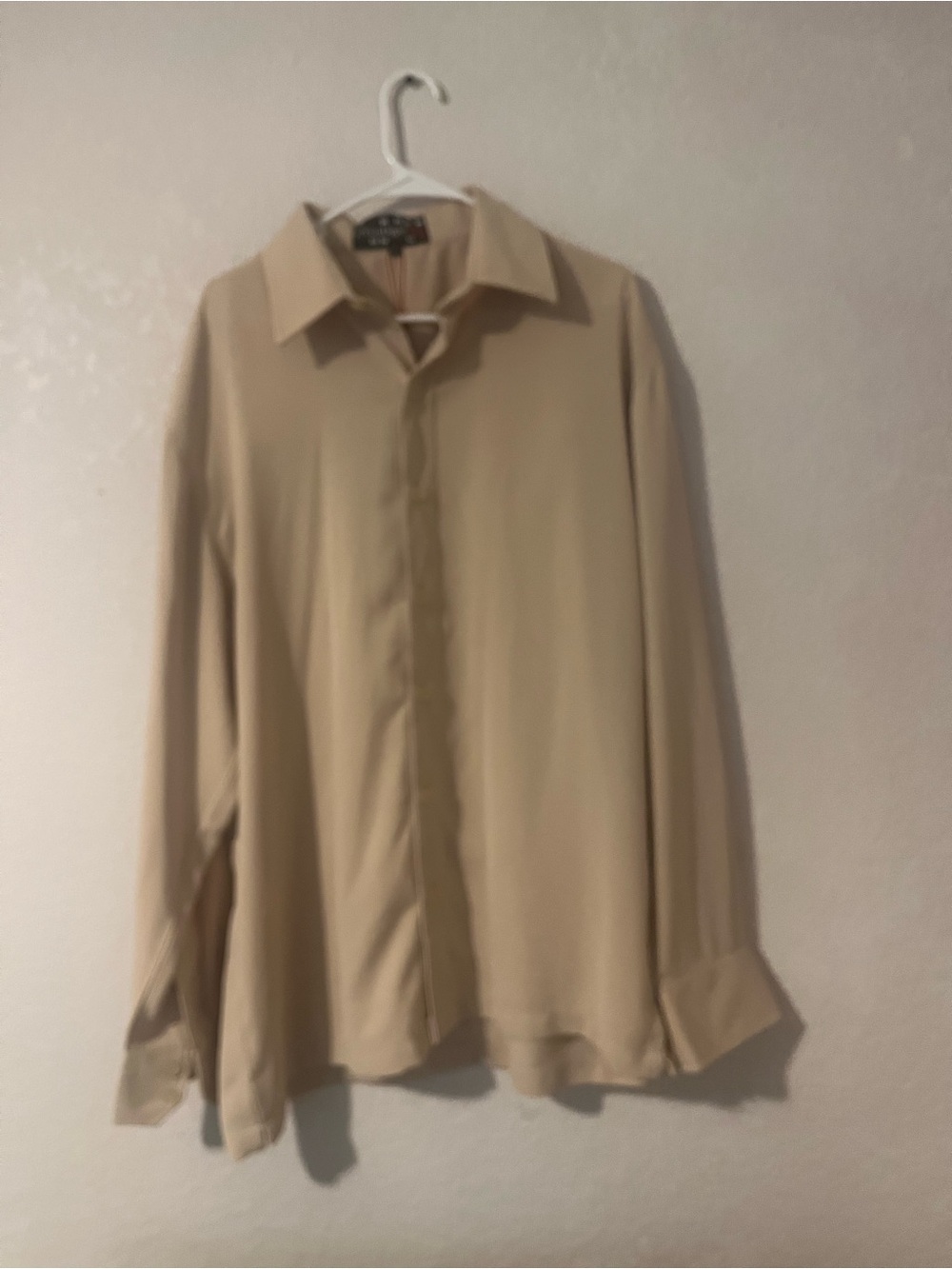 Men's Royal Prestige Beige Dress Shirt - Classic Collared Button-Up